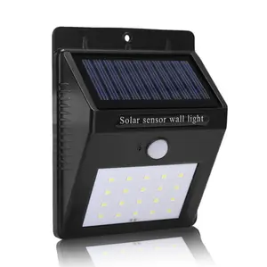 Lampe torche solaire automatique à 20l avec détecteur de mouvement, imperméable, applique murale, idéal pour un jardin ou une rue