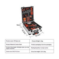 Caja de Herramientas Rodante de Alta Resistencia de 499 Piezas, Caja de Herramientas de Aleación de Aluminio, Kit de Herramientas Manuales para Mecánico de Reparación de Automóviles, para Taller y Garaje