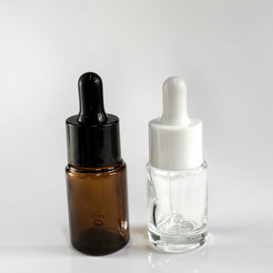 ขวดแก้วฝาพลาสติกเคลือบเงาสีเหลืองอำพันฝาพลาสติกขวดน้ำมันหอมระเหยเปล่าขนาด15มล. พร้อมหลอดหยดแก้ว - Product Image 2