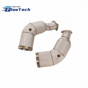 ท่อดาวน์ไปป์สแตนเลสพร้อมแผ่นกันความร้อนสำหรับ Audi RS4 RS5 B9 B9.5 2.9T Turbo Exhaust - Product Image 1