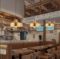Light Luxury Brass Dining Pendant Light Industrial Style Light Covers for Commercial Hot Pot Barbecue Restaurants