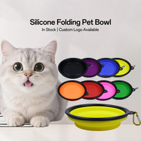 Bol de nourriture pour animaux de compagnie pliable en silicone écologique avec logo personnalisé, imperméable, solide, portable, léger, pour chiens et petits animaux