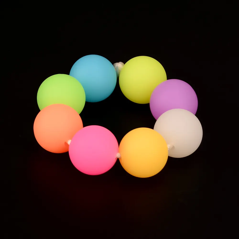 BPA Free Silicone Beads para Chupeta Food Grade Silicone Beads 15mm Bulk Baby Teething Luminous Lentilha Beads Glow in the Dark