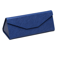 Boîte triangulaire pliable orange avec logo personnalisé, étuis à lunettes en cuir PU rigide pour hommes et femmes