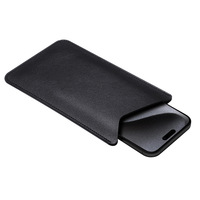 Sac de téléphone souple simple pour hommes pour iPhone 15 Pro Max pochette universelle d'affaires pour 14 Plus sac en cuir d'étui d'embrayage de peau Portable