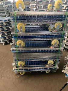 Jaula de almacenamiento, marco de malla plegable, carrito de logística de alta resistencia, cesta de clasificación exprés, jaula de rotación de almacén, jaula de almacenamiento móvil - Product Image 6