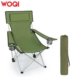 Chaise pliante d'extérieur Woqi en aluminium légère avec dossier inclinable pour jardin et camping, vert olive - Product Image 2
