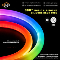 Tube LED néon rectangulaire en silicone 24V 360 degrés, adressable RGBIC, lumière linéaire constante, IP67, décoration intérieure d'hôtel, CE RoHS