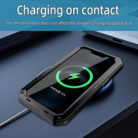 Nouveau produit directement de l'usine, résistant à la poussière, aux chocs, robuste, durable, 360° °   Étui de téléphone en métal avec recharge sans fil tout compris pour iPhone 16E/17E