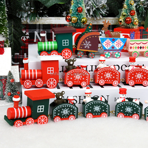 Mini-trains de Noël en bois, décorations, nouveaux cadeaux de Noël pour enfants, vente en gros d'artisanat de Noël en usine - Product Image 1
