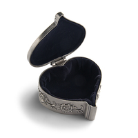 Meilleure qualité Vintage bibelot bijoux boîte de rangement pour bagues boucles d'oreilles coeur forme boîte à bijoux