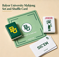 Ensemble de Mahjong et jeu de cartes Shuffle de l'Université Baylor