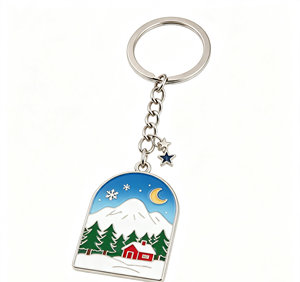 Porte-clés en métal avec logo personnalisé, porte-clés en émail, souvenir de Noël, alliage de zinc, cadeau promotionnel - Product Image 2