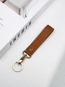 Porte-clés photo numérique personnalisable en cuir PU vierge 2026 avec sangle de poignet et cordon de suspension, accessoires pour impression sérigraphique - Product Image 4