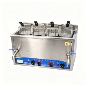 Friteuse à gaz commerciale TenFun en acier inoxydable avec panier et contrôle thermostatique pour poulet frit, frites et snack-bars - Product Image 5