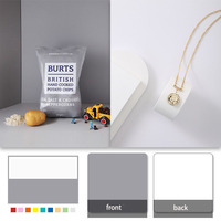 Papan Latar Foto Realistis Tahan Air Bertekstur Warna Solid Dua Sisi Yiscaxia 24*24 Inci, Latar Belakang Makanan Flat Lay