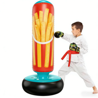 Sac de frappe gonflable en PVC sur pied pour le kick-boxing, autoportant, à remplir de sable/eau, pour la relaxation et l'entraînement