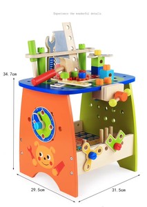 Boîte à outils multifonctionnelle en bois Montessori, jouet pour enfants, <span class=keywords><strong>bricolage</strong></span> créatif - Product Image 6