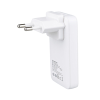 Chargeur mural ultra-fin PD65W GaN USB-C à double port avec adaptateur de prise multinational convertible EU US UK AU