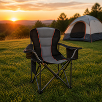 ALPHA CAMP Übergroße, robuste Camping-Klappstühle, 450 LBS, gepolsterte Stütze, Tragetaschen, tragbar, für den Außenbereich (Schwarz, 2 Stück)