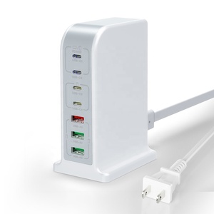 Cargador de Escritorio HNT 105W GaN <span class=keywords><strong>USB</strong></span> <span class=keywords><strong>C</strong></span> PD 65W <span class=keywords><strong>20W</strong></span> 4C3A, Estación de Carga Rápida para Teléfono, <span class=keywords><strong>Adaptador</strong></span> de 7 Puertos PD QC, Cargador de Pared - Product Image 2