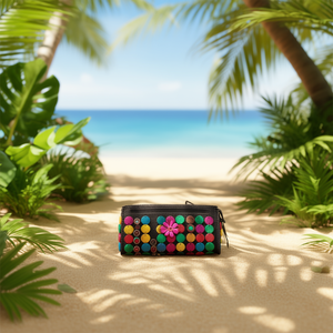 Borsa rettangolare in guscio di cocco 22x11x4 cm con bottoni colorati per borsa da donna - Product Image 3