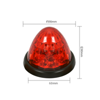 Nouvelle lampe de signalisation LED conique 24V pour toit, nouvelle lampe d'avertissement latérale pour camion en forme de pastèque, lampe indicatrice de sécurité pour remorque de camion