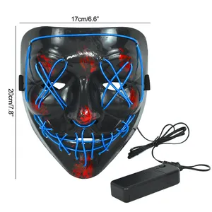 Cosmask LED Halloween Party mascaras de terror Led battery Mask Neon Light Glow Horror Masks