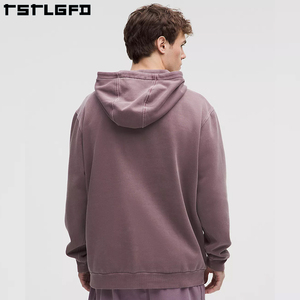 เสื้อฮู้ดผ้าฝ้าย100% แบบสวมหัวสำหรับผู้ชายเสื้อฮู้ดเฮฟวีเวตแบบสวมหัวสำหรับผู้ชายเสื้อฮู้ดผ้าเกล็ดปลาโลโก้ออกแบบได้ตามต้องการ - Product Image 5