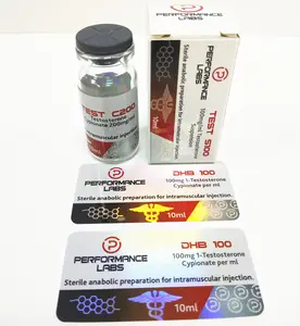 2020 su geçirmez kalıp kesim anti-sahte holographic10ml flakon steroid etiket hologram özel ilaç etiket ve kutu