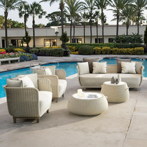 Canapé <span class=keywords><strong>de</strong></span> <span class=keywords><strong>jardin</strong></span> en rotin PE personnalisé <span class=keywords><strong>de</strong></span> style nordique, cadre en aluminium, villa, hôtel, canapé en corde pour patio, meubles <span class=keywords><strong>de</strong></span> loisirs imperméables et durables pour l'extérieur - Product Image 4