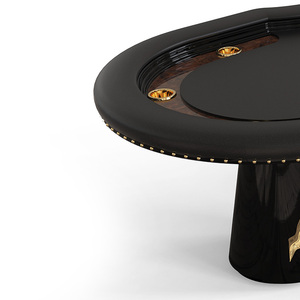 Sang trọng Texas giữ 'Em Poker bảng, rắn gỗ Casino Trò chơi thẻ bảng, Đầy đủ 9 chủ sở hữu cốc, gạt tàn Bộ, thích hợp cho biệt thự - Product Image 6