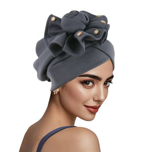HZM-61168 tête africaine <span class=keywords><strong>cravate</strong></span> du Nigeria Aso Oke couvre-chef chapeau Turban fête de mariage à la main élégant cheveux porter casquette pour les femmes - Product Image 2