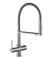 Échantillon d'usine Robinet de cuisine 4-en-1 à 3/4/5 voies avec douchette extractible finition chromée à poser sur le comptoir pour cuisine d'hôtel