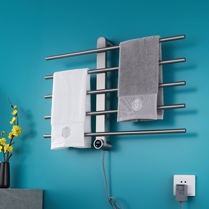 <span class=keywords><strong>Sèche</strong></span>-serviettes électrique YaKe, support <span class=keywords><strong>mural</strong></span> brossé pour salle de bain, chauffe-serviettes <span class=keywords><strong>mural</strong></span>, séchoir à serviettes - Product Image 2