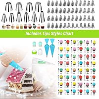Kit de 406 pièces pour la décoration de gâteaux en plastique avec outils de pâtisserie, douilles de décoration, support tournant et moules à douilles