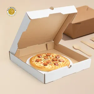 OOLIMA Eco Friendly 12" White Corrugated Pizza Circle Cake Boards Round Cardboard Cake Base Pizza Cardboard Rounds