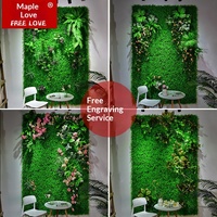 Mur végétal artificiel décoratif en plastique, fausse herbe, style minimaliste et élégant, modèle 2, pour mur de fond et tête de porte, à l'effet naturel