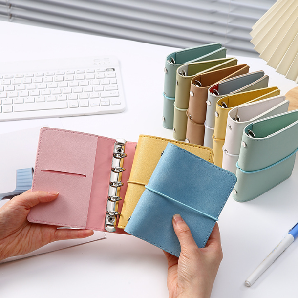 YY Pu Leather 5-Rings Notebook Journal Refillable 5 Holes Binder Covers with Refill Paper for Office School Travel