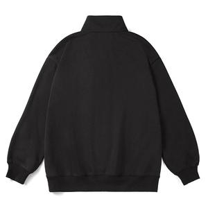 เสื้อสเวตเชิ้ตและเสื้อฮู้ดดี้ทรงโอเวอร์ไซส์ คอสูง ซิป ¼  ปักโลโก้ตามสั่ง สำหรับใส่เล่นกีฬาและสตรีทแวร์  แบบยูนิเซ็กส์ - Product Image 3