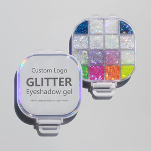 Palette de fards à paupières vegan multi-chromes scintillants et imperméables 16 couleurs, <span class=keywords><strong>gel</strong></span> <span class=keywords><strong>pailleté</strong></span>, pour maquillage de fête, produits populaires de marque privée MLM - Product Image 1