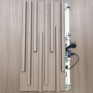 Iç tasarım WPC Slat kaplama yıldızlı LED ışık yivli ızgara çubuğu aydınlatma arka plan bambu Fiber aydınlatmalı duvar panelleri - Product Image 5