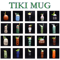 Nouvelle usine Bar personnalisé Cocktail tasse en céramique Tiki tasse Squelette Totems vente en gros Hawaii Cocktail tasse Tiki tasses en céramique