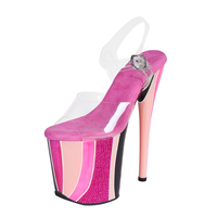 Sandales d'été gothiques sexy pour femme, à bout ouvert, avec bride cheville, plateforme 20 cm, motif serpent, talons de strip-teaseuse, multicolores