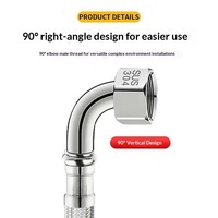 Coude en acier inoxydable à 90 degrés avec raccords BSP pour tuyau d'eau flexible tressé dans les systèmes de plomberie domestiques