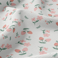 Vente flash : Tissu côtelé en coton imprimé numérique sur mesure, motif floral, style mignon pour la confection de vêtements
