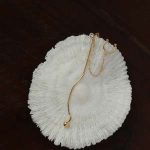 Best Gift Long Box Chain <b>Ear</b> <b>Cuff</b> White Crystal Gold Plated Stud <b>Earrings</b> for Her - Product Image 4