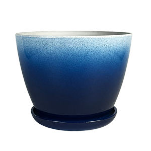 Vaso de Cerâmica Brilhante com Pintura Salpicada e Prato, 8 Polegadas, Vaso Multicolorido com Drenagem para Casa e Jardim - Product Image 3