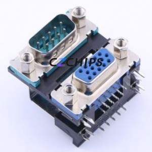 HDR-HX-103DIP D-Sub/VGA Connector Bent Lead Through Hole High Density D-Sub/ Standard D-Sub Male/ Female 24P Right Angle Insert - Product Image 1