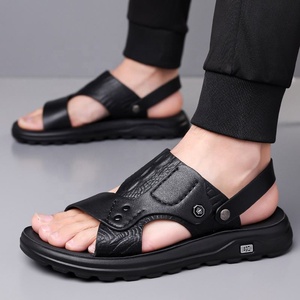Sandalias de Verano para Hombre, Punta Abierta, Suela de Goma, Estilo Deportivo, Cómodas, Parte Superior de Cuero Genuino, Tallas 40-48, Hechas en China - Product Image 2